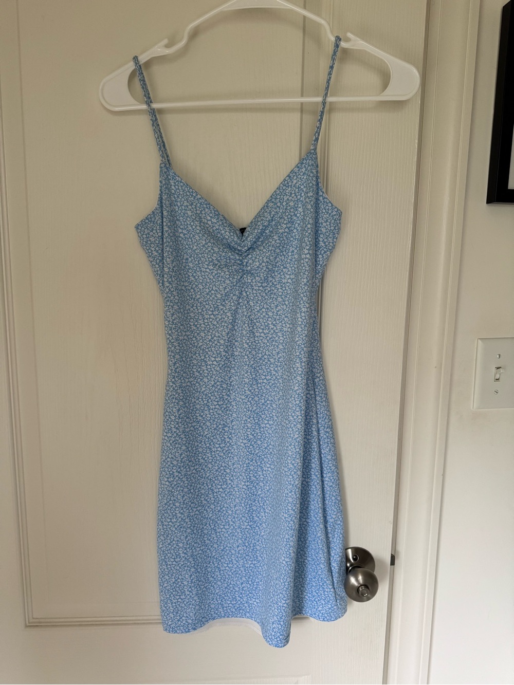 Windsor Light Blue Floral Slip Mini Dress
